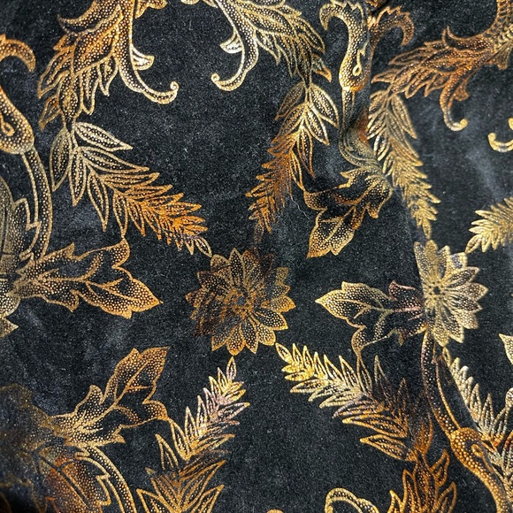 Flashy Retro 80s Style Printed Black Blazer Faux Brocade Blazer Jacket - Picture 10 of 10